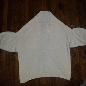 Cream Cashmere Open Cardigan Sweater - M